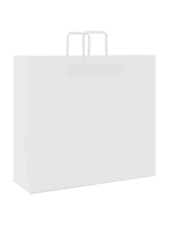 Paperikassit 50 kpl kahvoilla valkoinen 54x15x49 cm