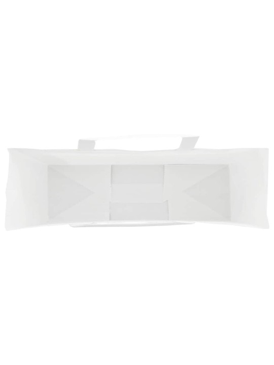 Paperikassit 50 kpl kahvoilla valkoinen 54x15x49 cm