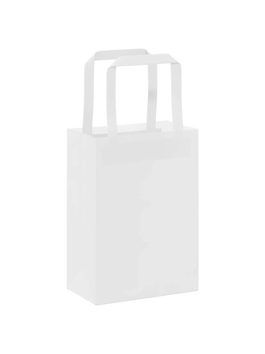Paperikassit 250 kpl kahvoilla valkoinen 15x8x21 cm