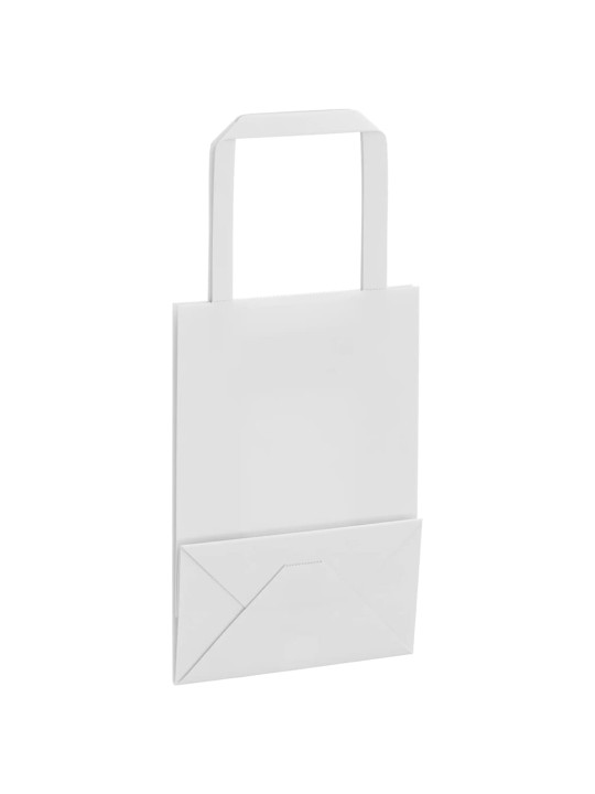 Paperikassit 250 kpl kahvoilla valkoinen 15x8x21 cm