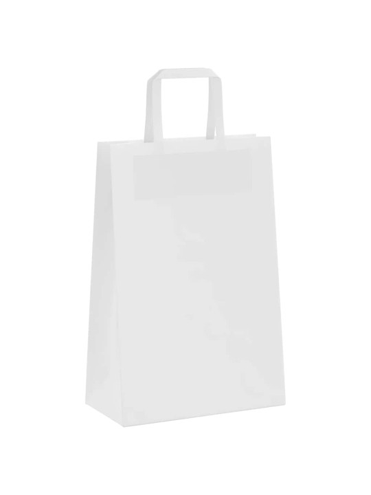 Paperikassit 250 kpl kahvoilla valkoinen 21x11x31 cm