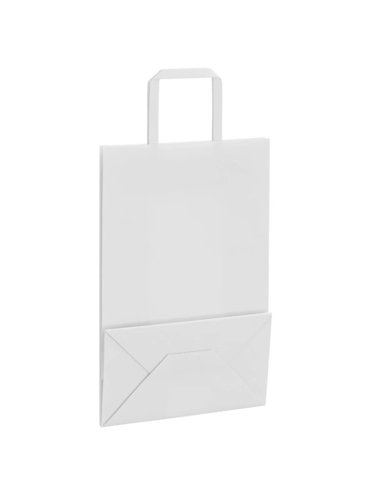 Paperikassit 250 kpl kahvoilla valkoinen 21x11x31 cm