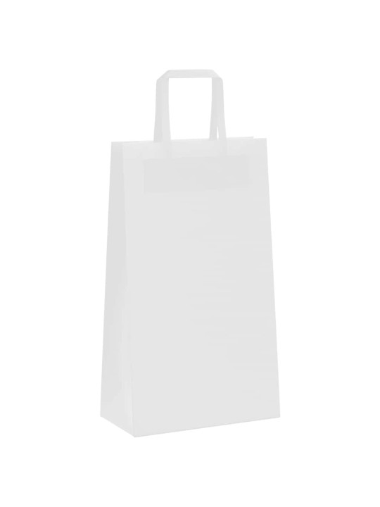Paperikassit 250 kpl kahvoilla valkoinen 21x11x36 cm