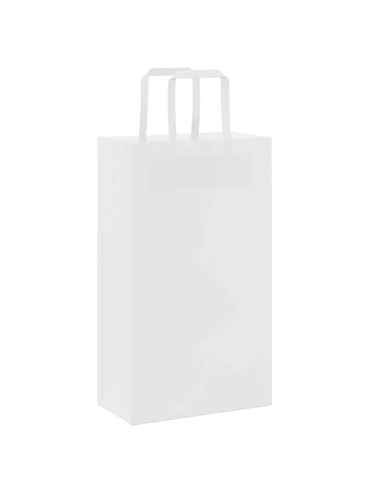 Paperikassit 250 kpl kahvoilla valkoinen 21x11x36 cm
