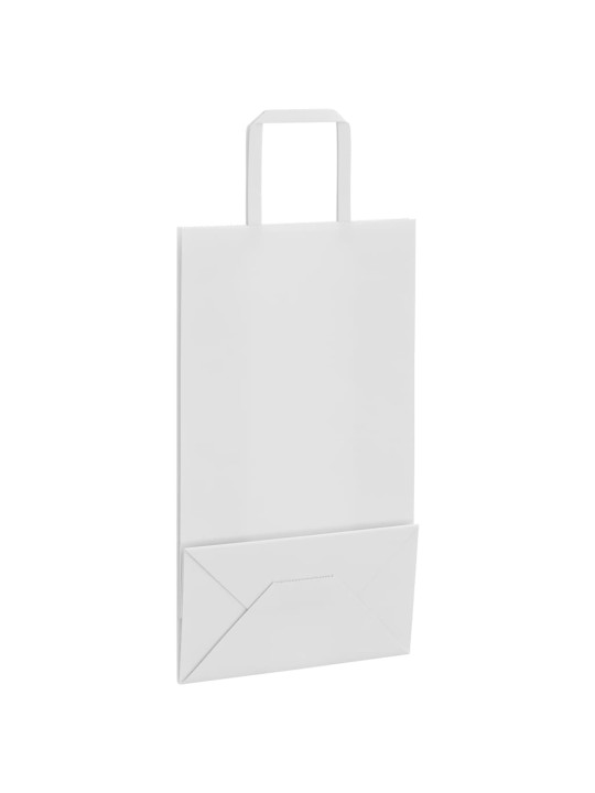 Paperikassit 250 kpl kahvoilla valkoinen 21x11x36 cm