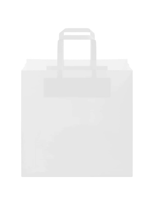 Paperikassit 250 kpl kahvoilla valkoinen 26x17x25 cm
