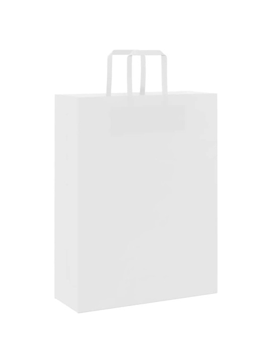 Paperikassit 250 kpl kahvoilla valkoinen 32x12x42 cm
