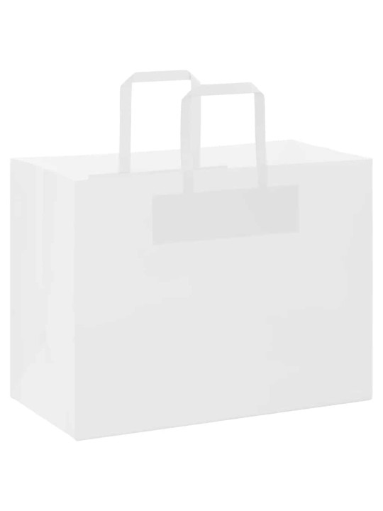 Paperikassit 250 kpl kahvoilla valkoinen 32x17x25 cm
