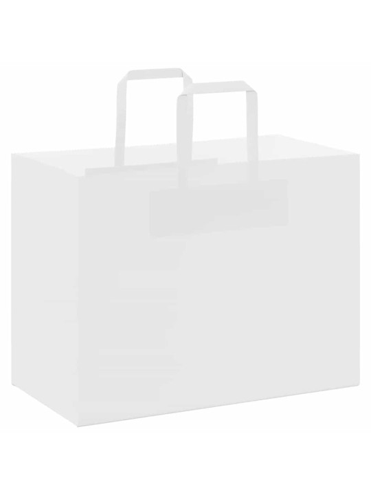 Paperikassit 250 kpl kahvoilla valkoinen 32x17x25 cm