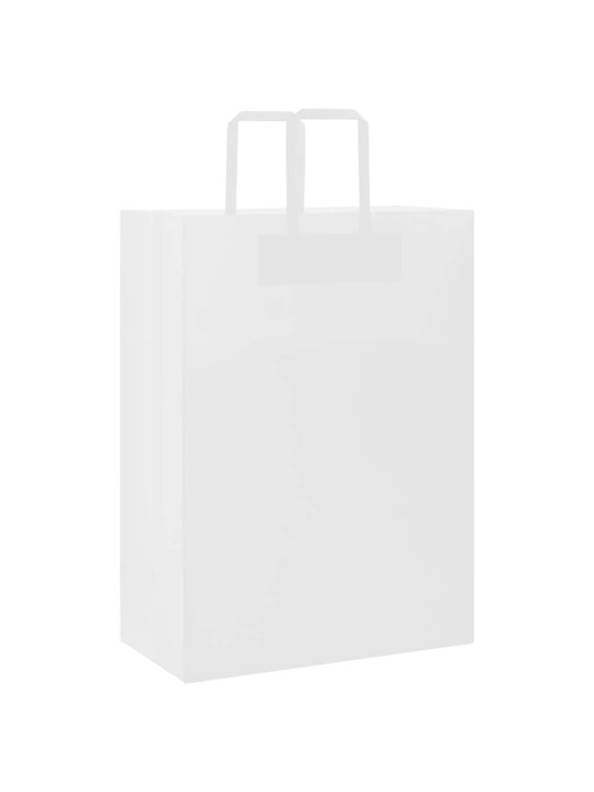 Paperikassit 250 kpl kahvoilla valkoinen 32x17x44 cm