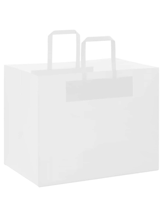 Paperikassit 250 kpl kahvoilla valkoinen 32x22x24 cm