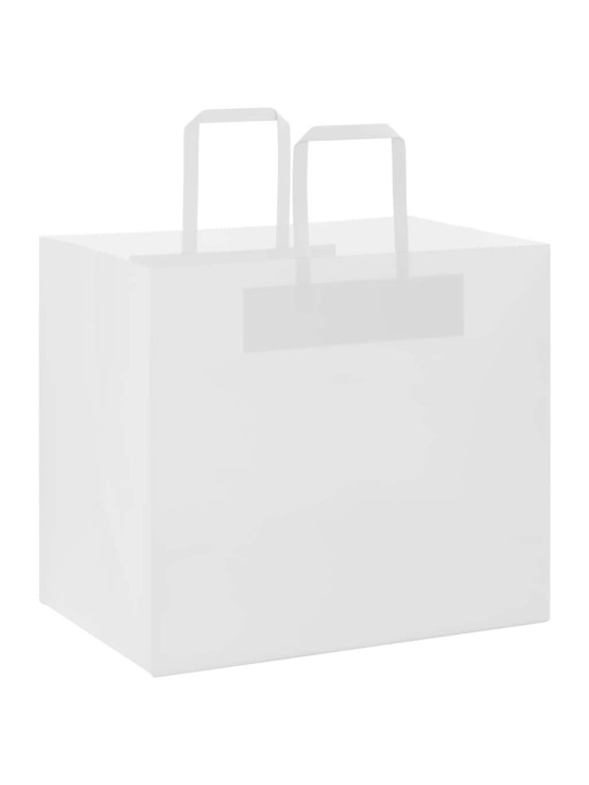 Paperikassit 250 kpl kahvoilla valkoinen 32x22x28 cm