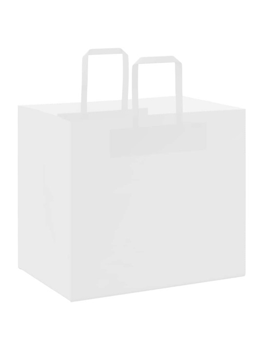 Paperikassit 250 kpl kahvoilla valkoinen 32x22x28 cm