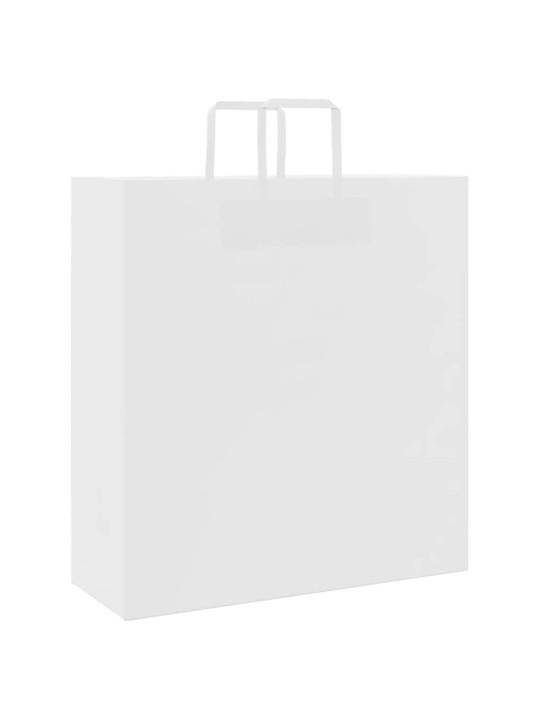 Paperikassit 250 kpl kahvoilla valkoinen 45x17x48 cm
