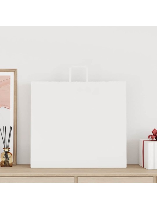 Paperikassit 250 kpl kahvoilla valkoinen 54x15x49 cm