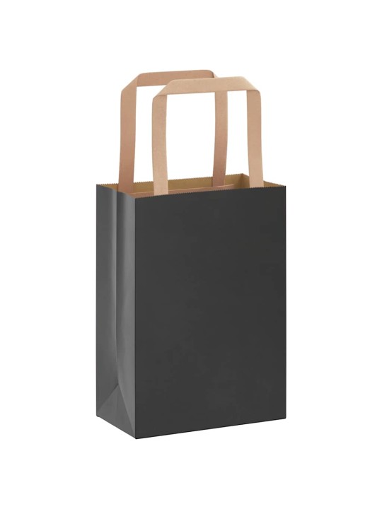 Paperikassit 50 kpl kahvoilla musta 15x8x21 cm