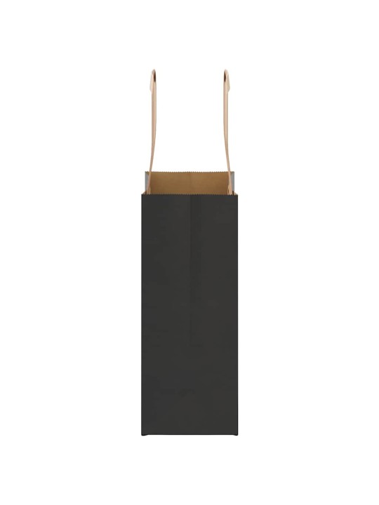 Paperikassit 50 kpl kahvoilla musta 15x8x21 cm