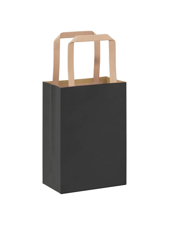 Paperikassit 50 kpl kahvoilla musta 15x8x21 cm