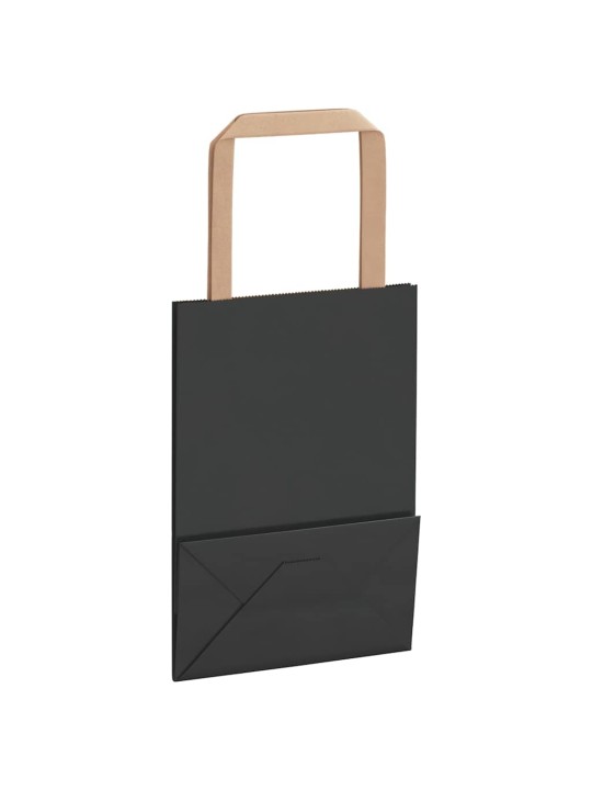 Paperikassit 50 kpl kahvoilla musta 15x8x21 cm