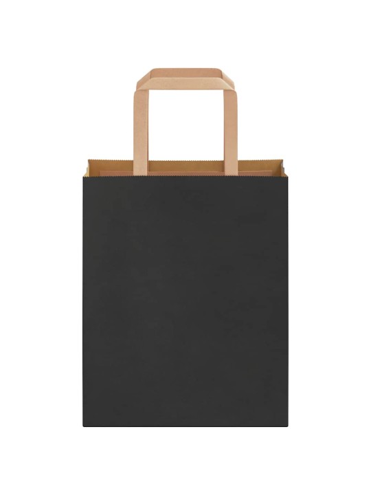 Paperikassit 50 kpl kahvoilla musta 18x8x22 cm