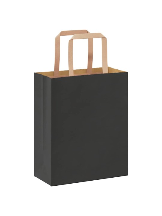 Paperikassit 50 kpl kahvoilla musta 18x8x22 cm