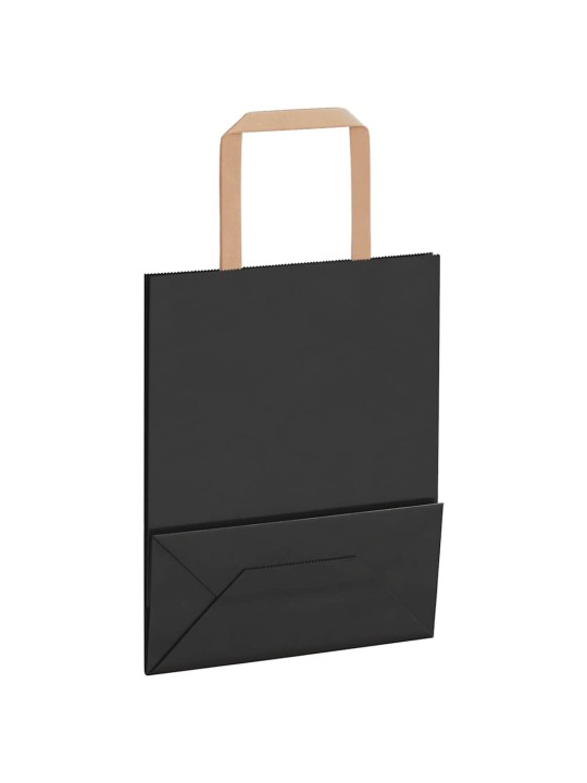 Paperikassit 50 kpl kahvoilla musta 18x8x22 cm