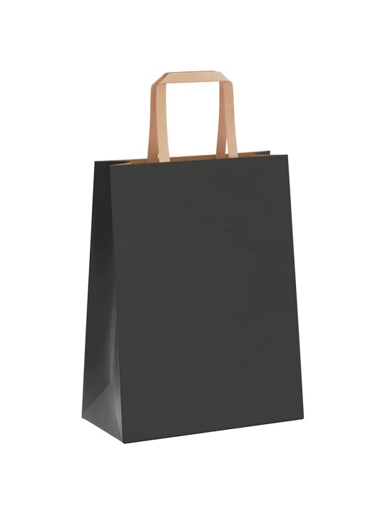 Paperikassit 50 kpl kahvoilla musta 21x11x28 cm