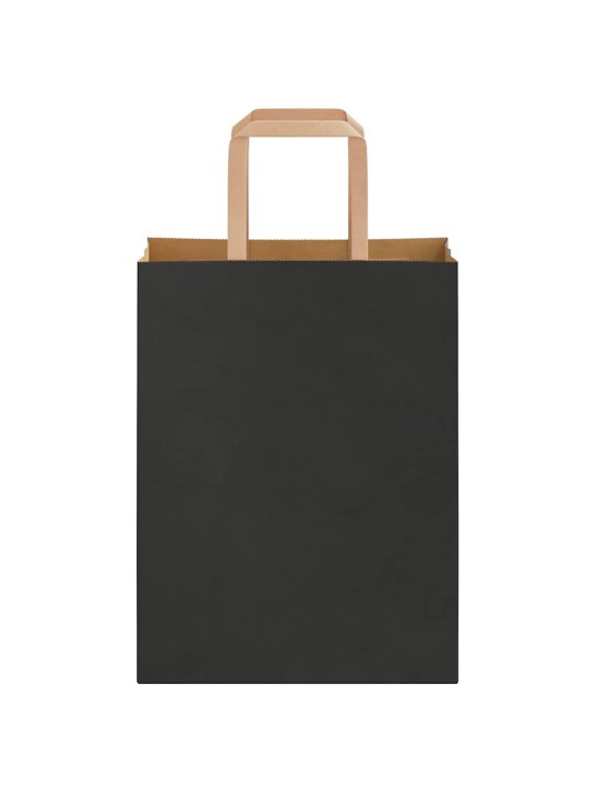 Paperikassit 50 kpl kahvoilla musta 21x11x28 cm