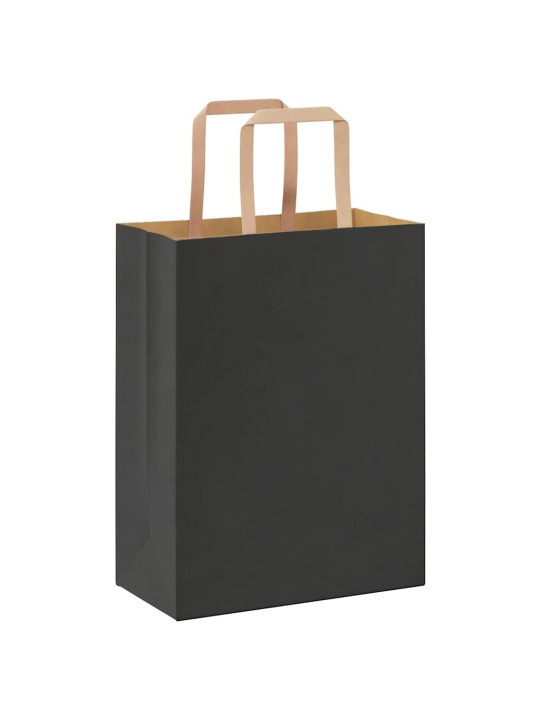 Paperikassit 50 kpl kahvoilla musta 21x11x28 cm