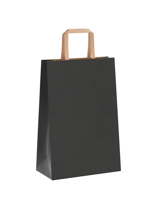 Paperikassit 50 kpl kahvoilla musta 21x11x31 cm