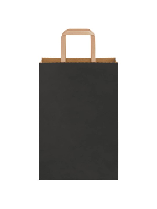 Paperikassit 50 kpl kahvoilla musta 21x11x31 cm