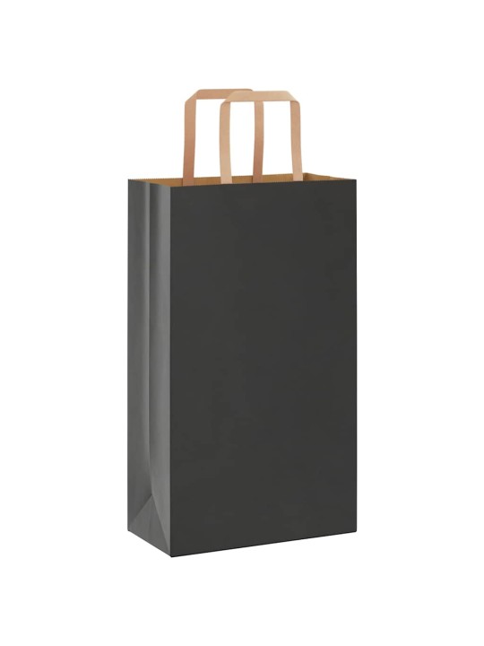 Paperikassit 50 kpl kahvoilla musta 21x11x36 cm