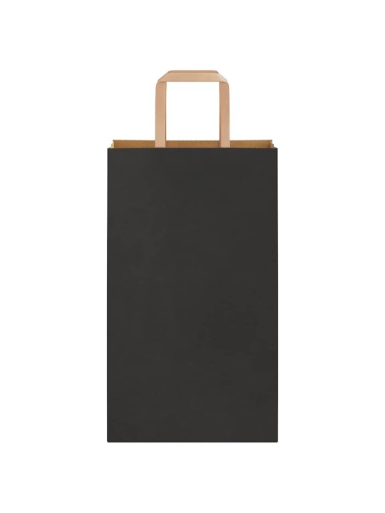 Paperikassit 50 kpl kahvoilla musta 21x11x36 cm