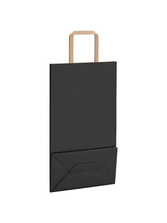 Paperikassit 50 kpl kahvoilla musta 21x11x36 cm