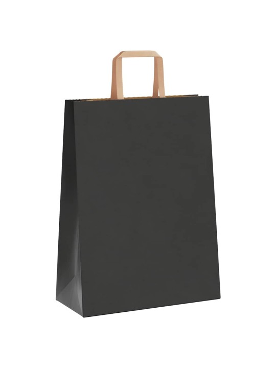 Paperikassit 50 kpl kahvoilla musta 26x12x35 cm