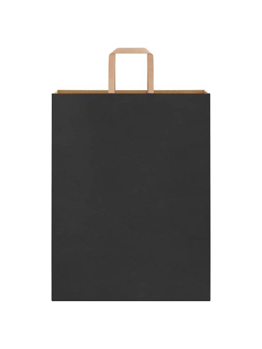 Paperikassit 50 kpl kahvoilla musta 32x12x42 cm