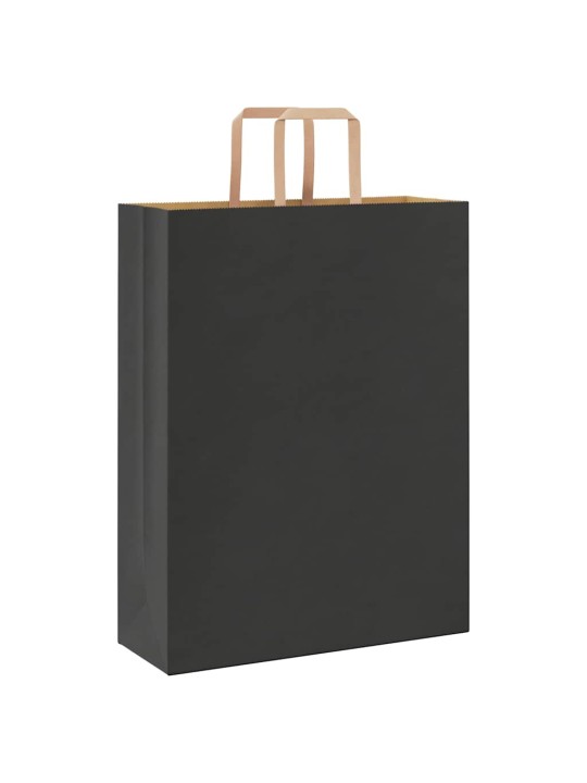 Paperikassit 50 kpl kahvoilla musta 32x12x42 cm