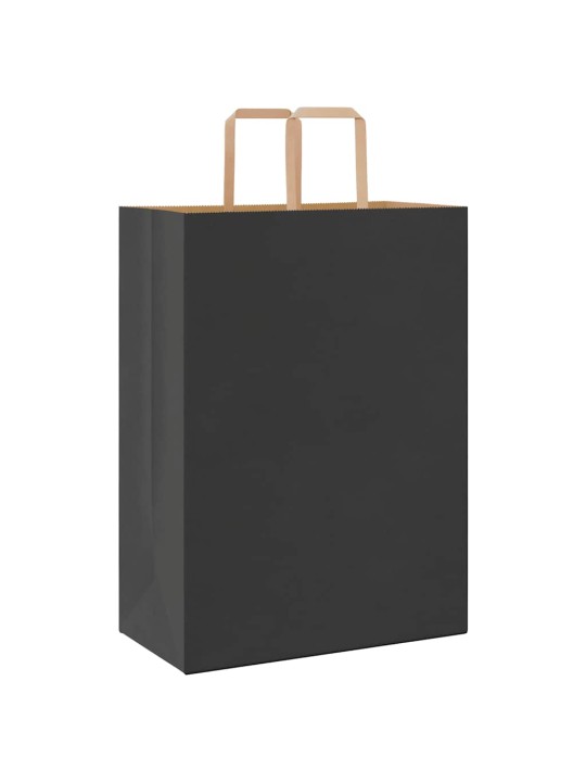 Paperikassit 50 kpl kahvoilla musta 32x17x44 cm