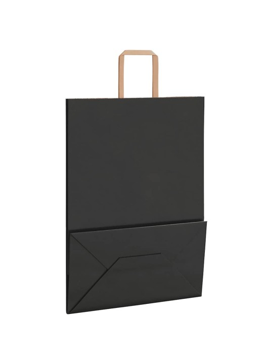 Paperikassit 50 kpl kahvoilla musta 32x17x44 cm