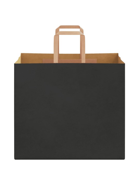 Paperikassit 50 kpl kahvoilla musta 32x22x28 cm