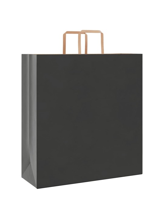 Paperikassit 50 kpl kahvoilla musta 45x17x48 cm