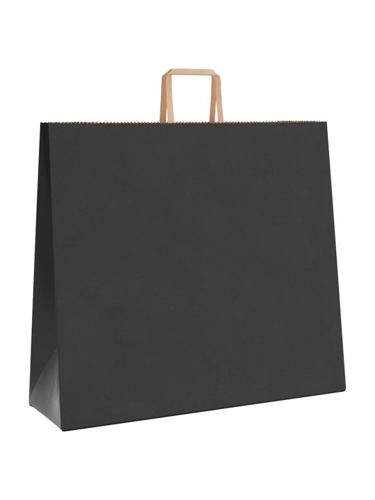 Paperikassit 50 kpl kahvoilla musta 54x15x49 cm