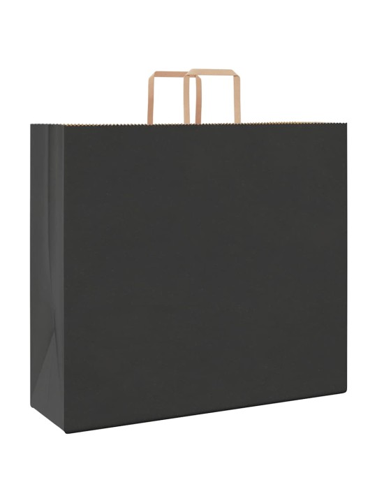 Paperikassit 50 kpl kahvoilla musta 54x15x49 cm