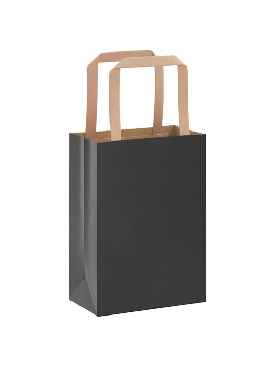 Paperikassit 250 kpl kahvoilla musta 15x8x21 cm