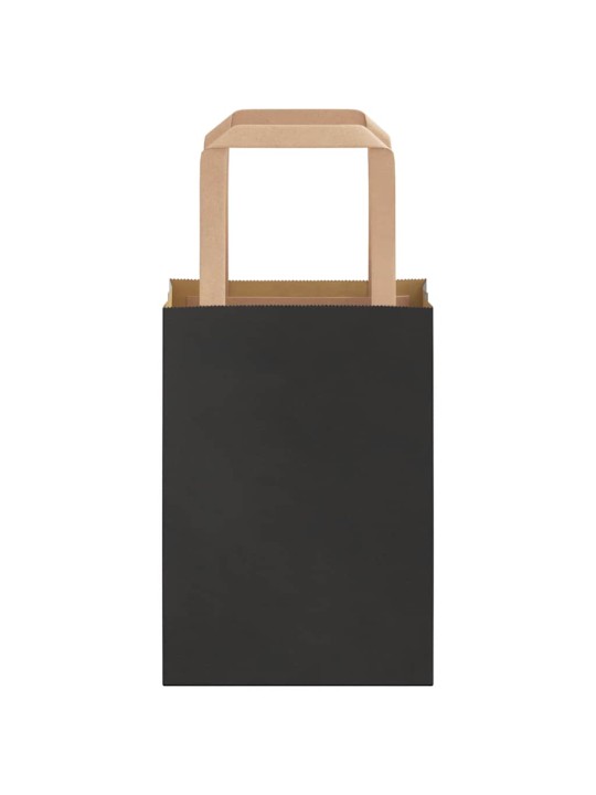 Paperikassit 250 kpl kahvoilla musta 15x8x21 cm