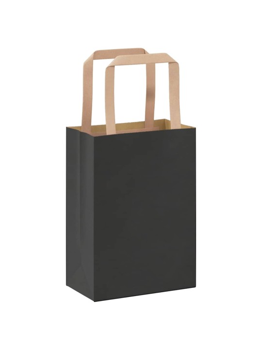 Paperikassit 250 kpl kahvoilla musta 15x8x21 cm