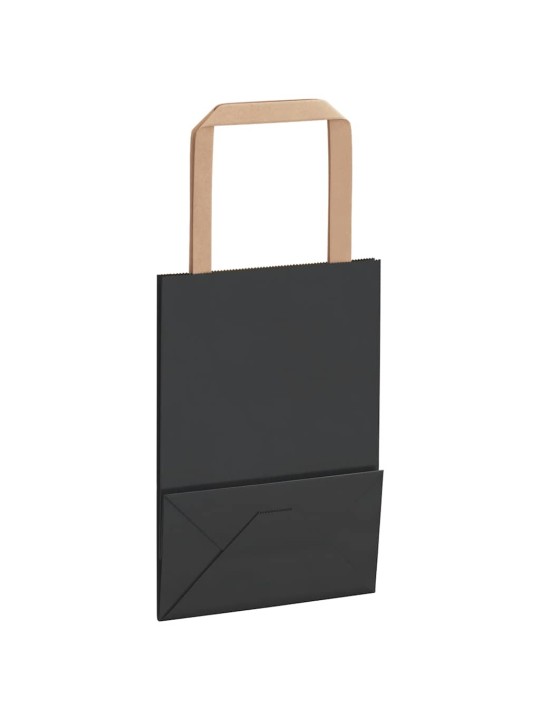 Paperikassit 250 kpl kahvoilla musta 15x8x21 cm