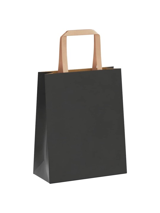 Paperikassit 250 kpl kahvoilla musta 18x8x22 cm