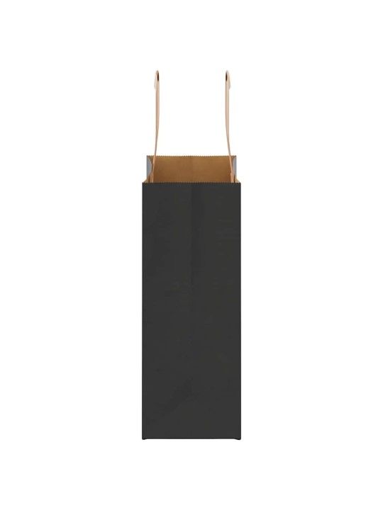 Paperikassit 250 kpl kahvoilla musta 18x8x22 cm