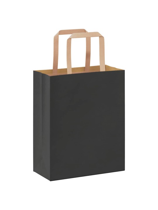 Paperikassit 250 kpl kahvoilla musta 18x8x22 cm